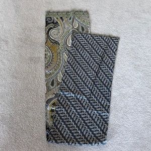 Fringe and silk scarf by echo. 11.5 x 59. Oblong